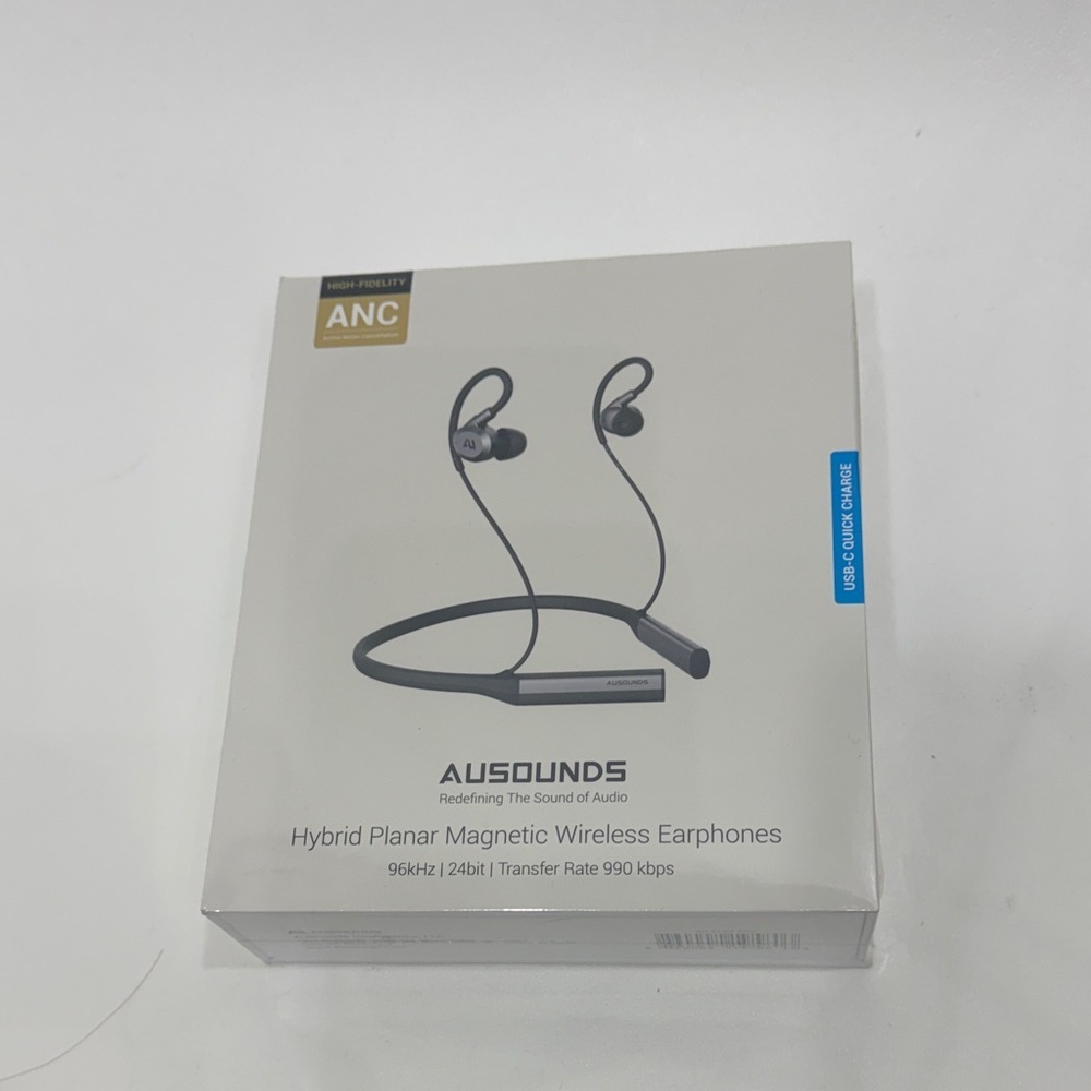 AuSounds  AU-Flex wireless noise  canceling neckband earphones New in box